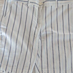 🔥2/$13 Sale🔥Ann Taylor LOFT Cream and Blue Striped Shorts